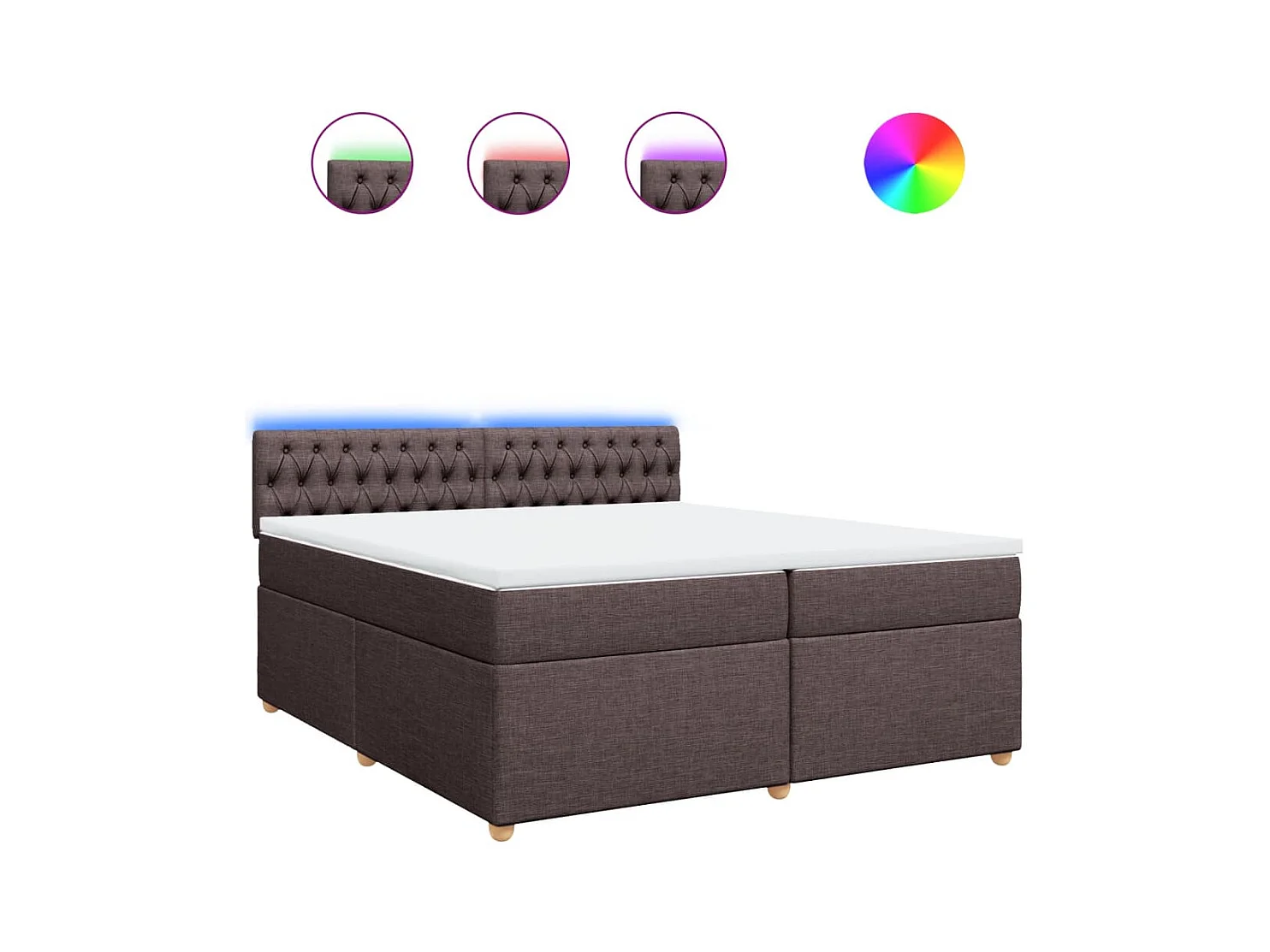 Sommier à lattes de lit avec matelas Marron foncé 200x200 cm