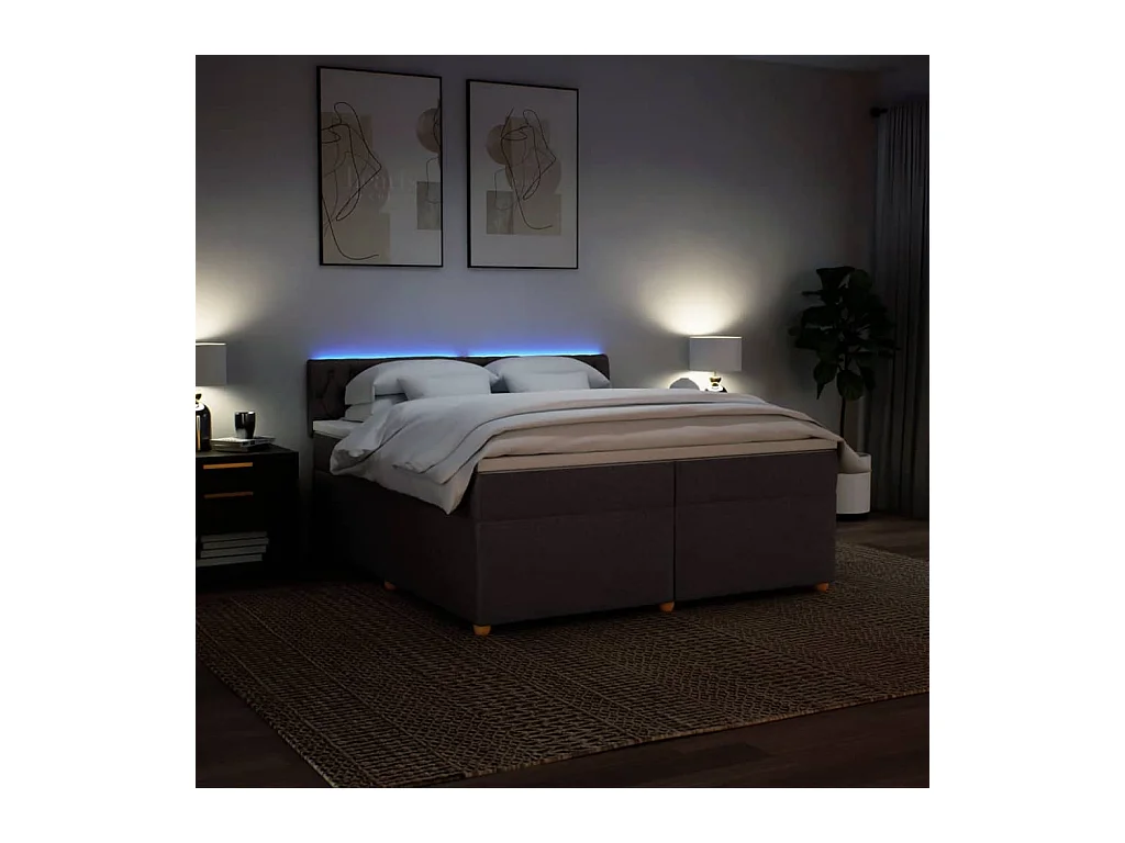 Sommier à lattes de lit avec matelas Marron foncé 200x200 cm