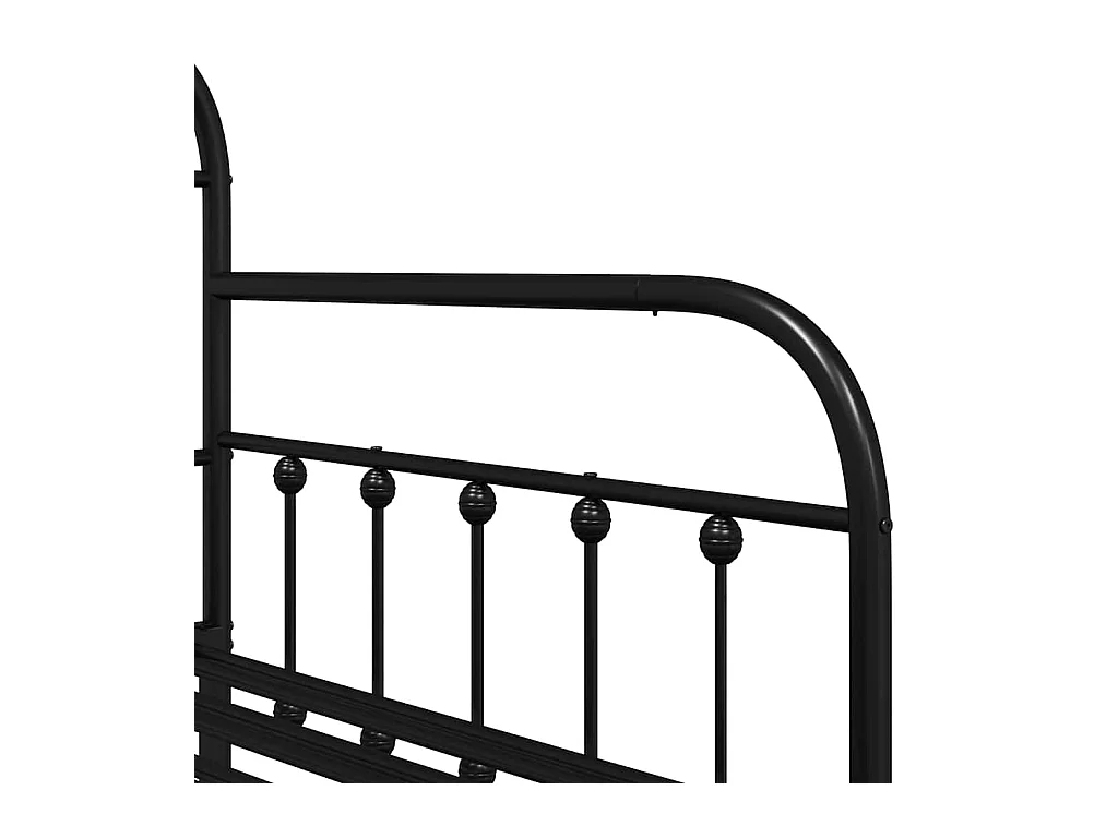 Estrutura de cama de dia com cabeceira Preto 107 x 203 cm Aço