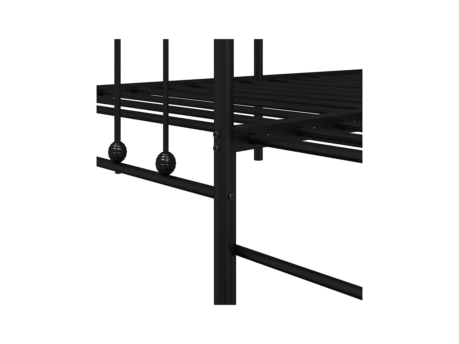 Estrutura de cama de dia com cabeceira Preto 107 x 203 cm Aço