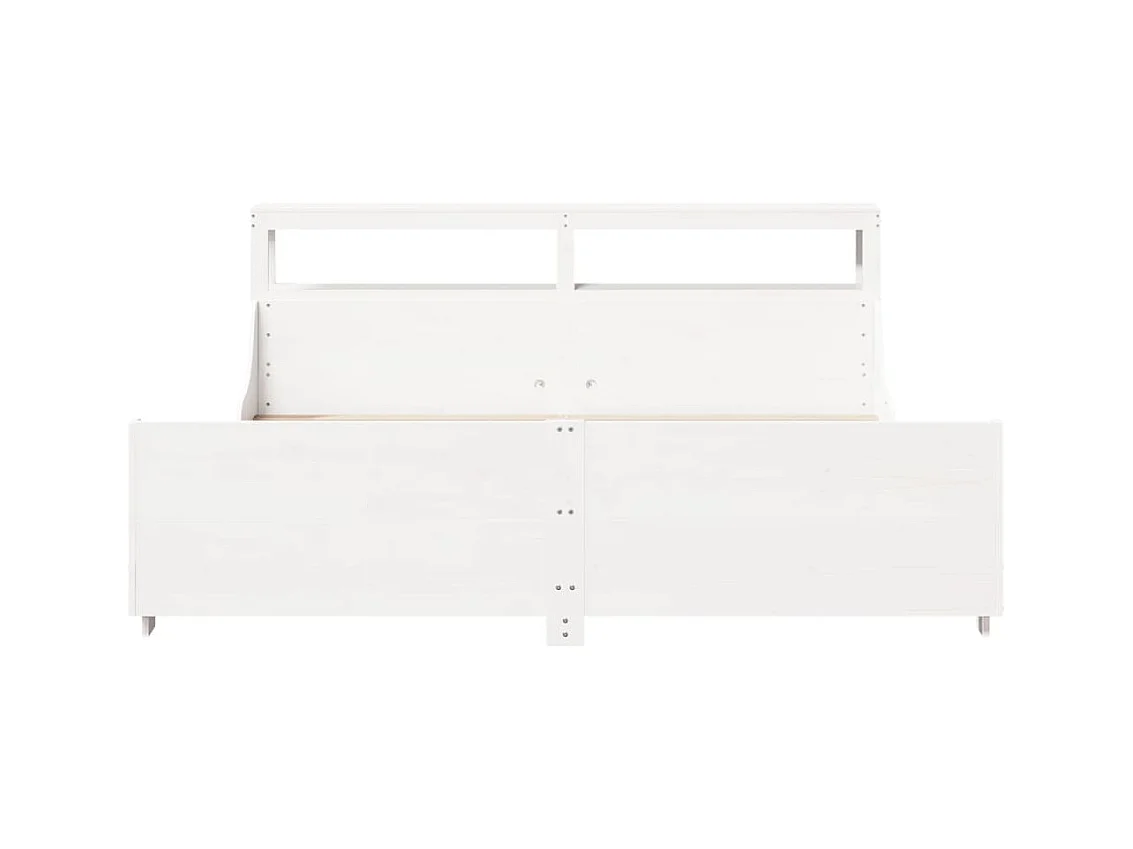 Massivholzbett ohne Matratze Weiß 200x200 cm Kiefernholz