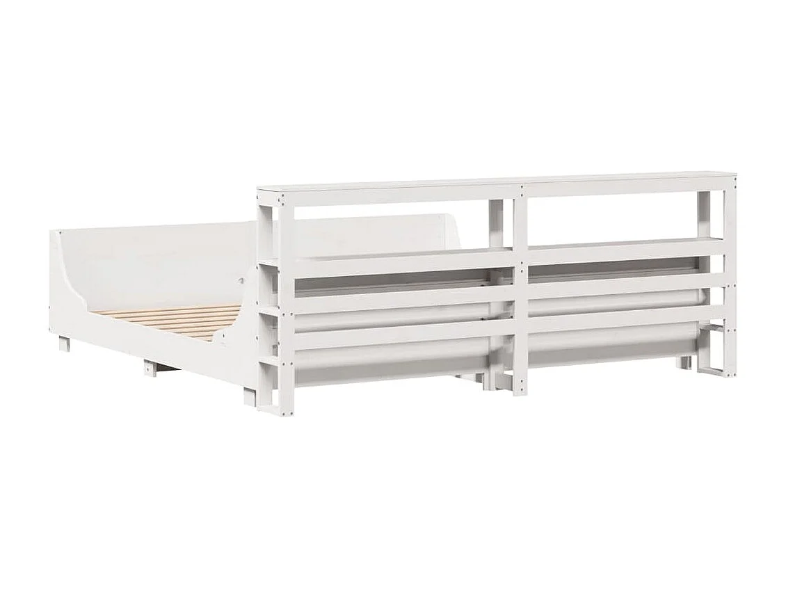 Bedframe zonder matras massief grenenhout wit 200x200 cm