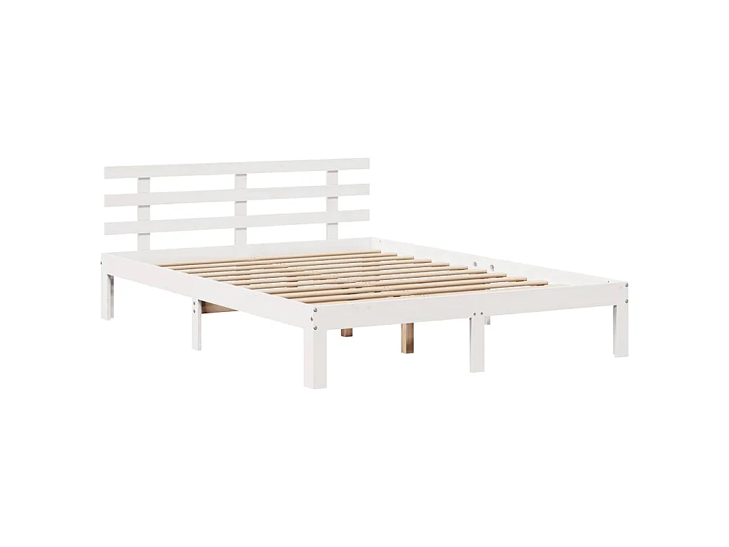 Cadre de lit avec tiroirs sans matelas blanc 150x200 cm
