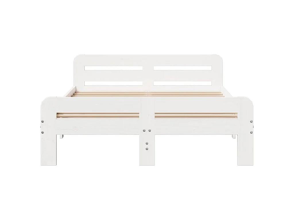 Bedframe zonder matras massief grenenhout wit 200x200 cm