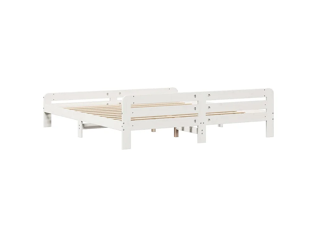 Bedframe zonder matras massief grenenhout wit 200x200 cm