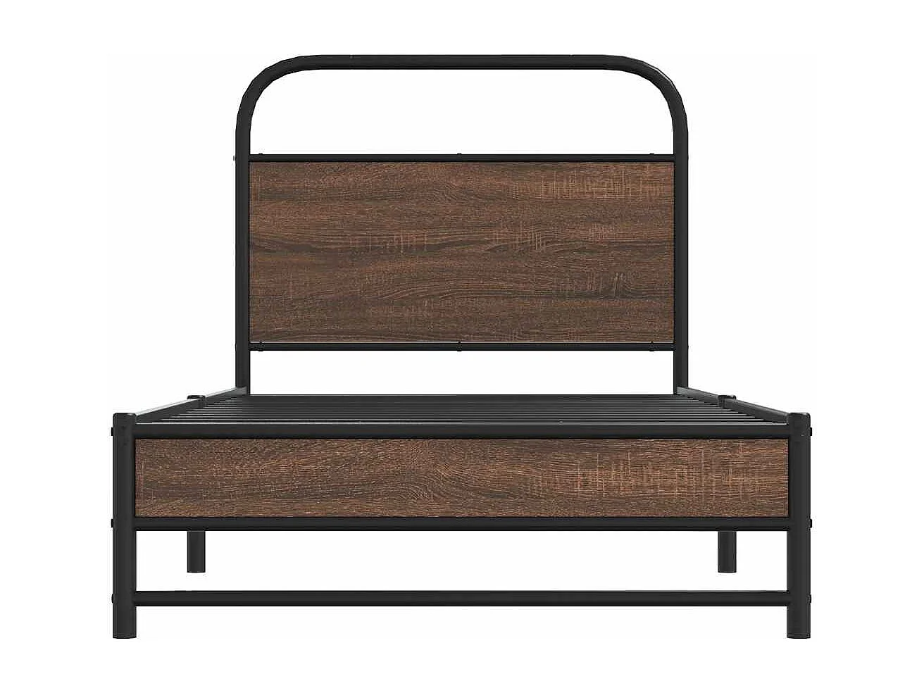 Estructura de cama sin colchón 107x203 cm madera marrón roble