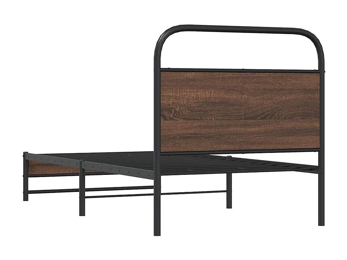 Estructura de cama sin colchón 107x203 cm madera marrón roble