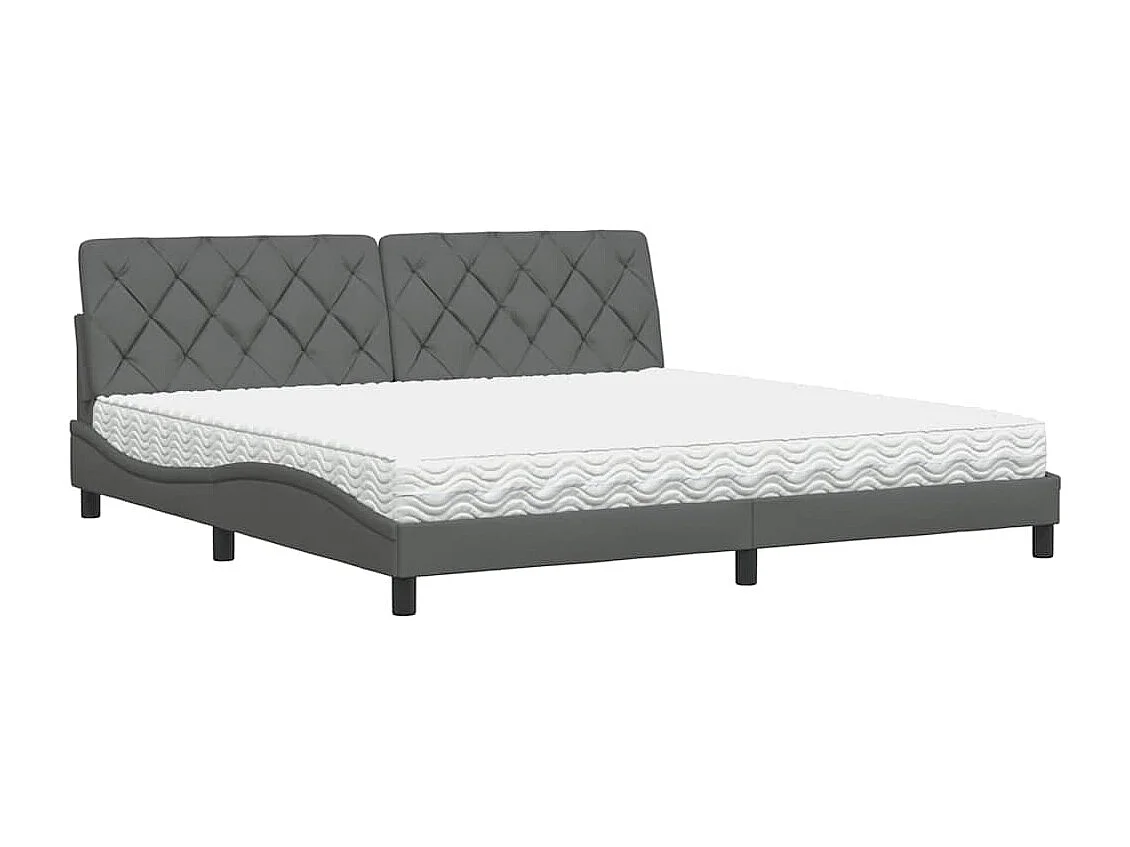 Bed met matras stof donkergrijs 200x200 cm