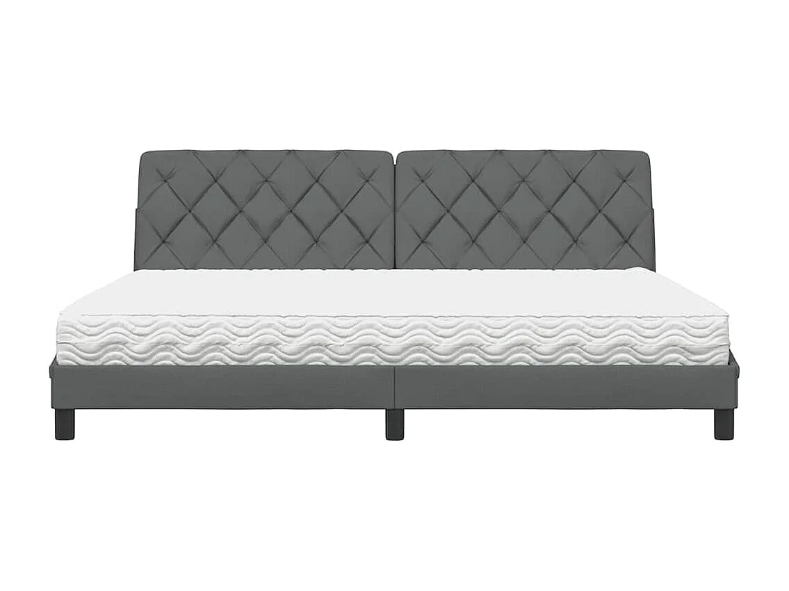 Bed met matras stof donkergrijs 200x200 cm