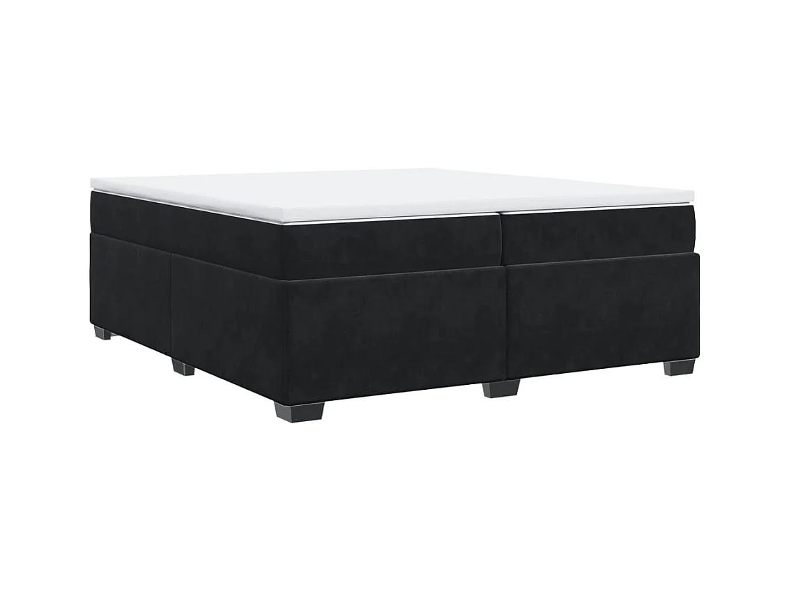 Boxspringbett mit Matratze Schwarz 200x200 cm Samt