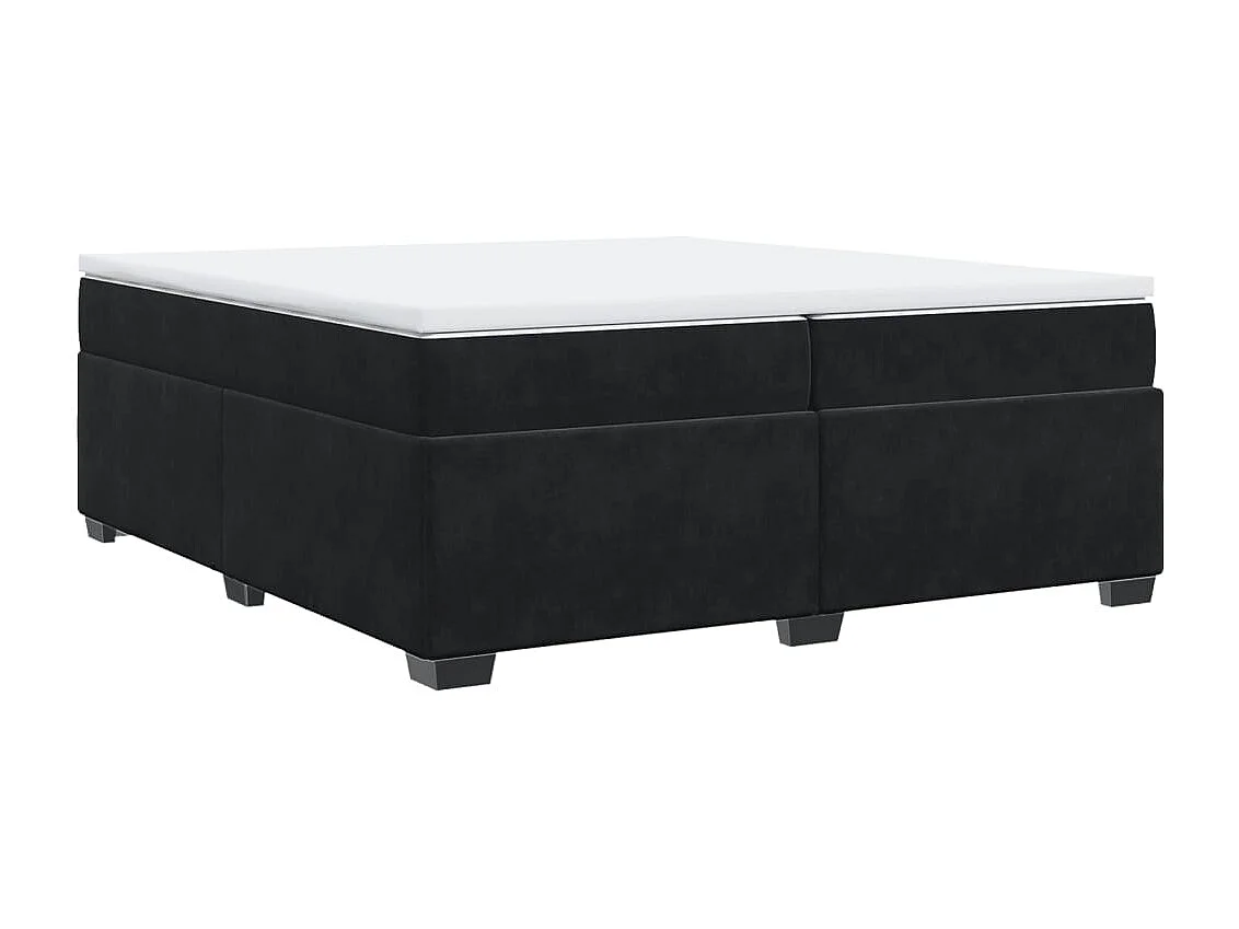 Sommier à lattes de lit et matelas Noir 200x200 cm Velours