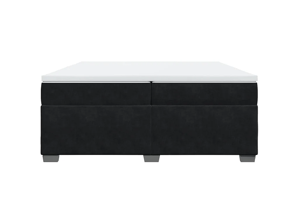 Giroletto a Molle con Materasso Nero 200x200 cm in Velluto