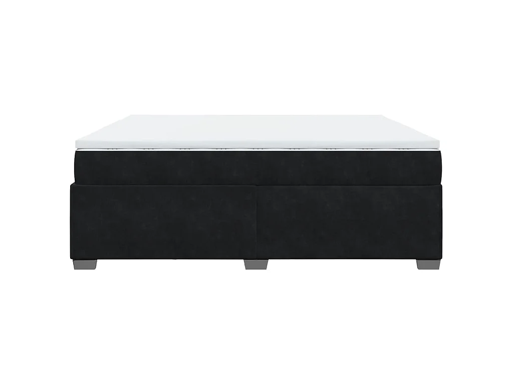 Giroletto a Molle con Materasso Nero 200x200 cm in Velluto