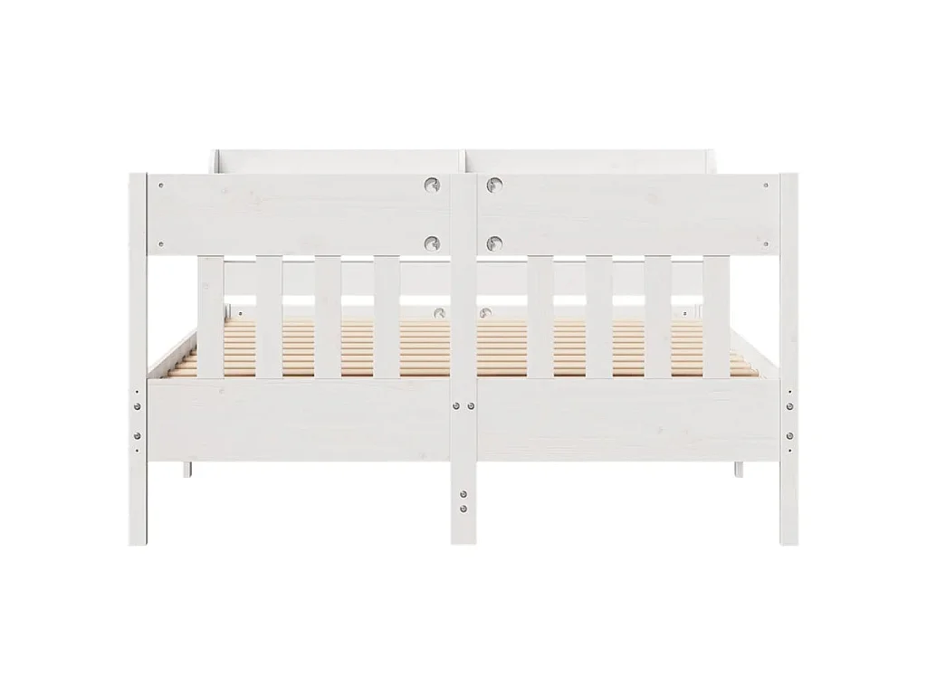 Cama sem colchão 150x200 cm madeira de pinho maciça branco