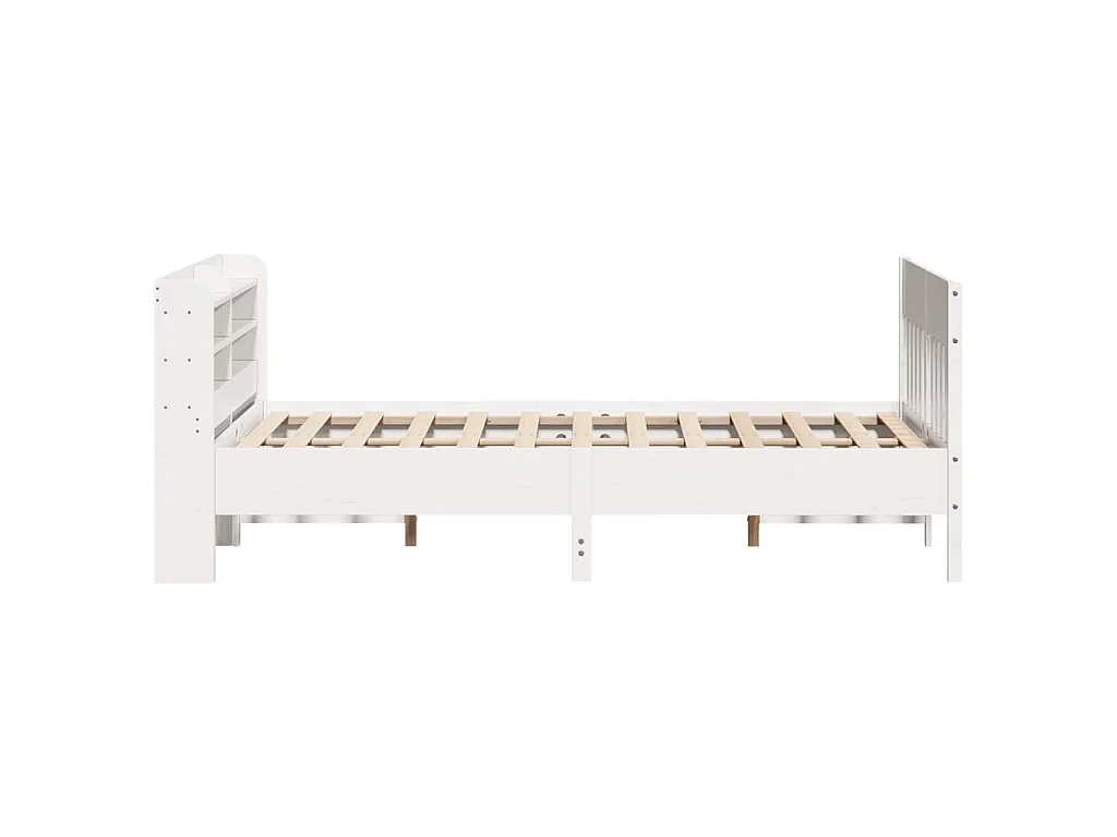Cama sem colchão 150x200 cm madeira de pinho maciça branco