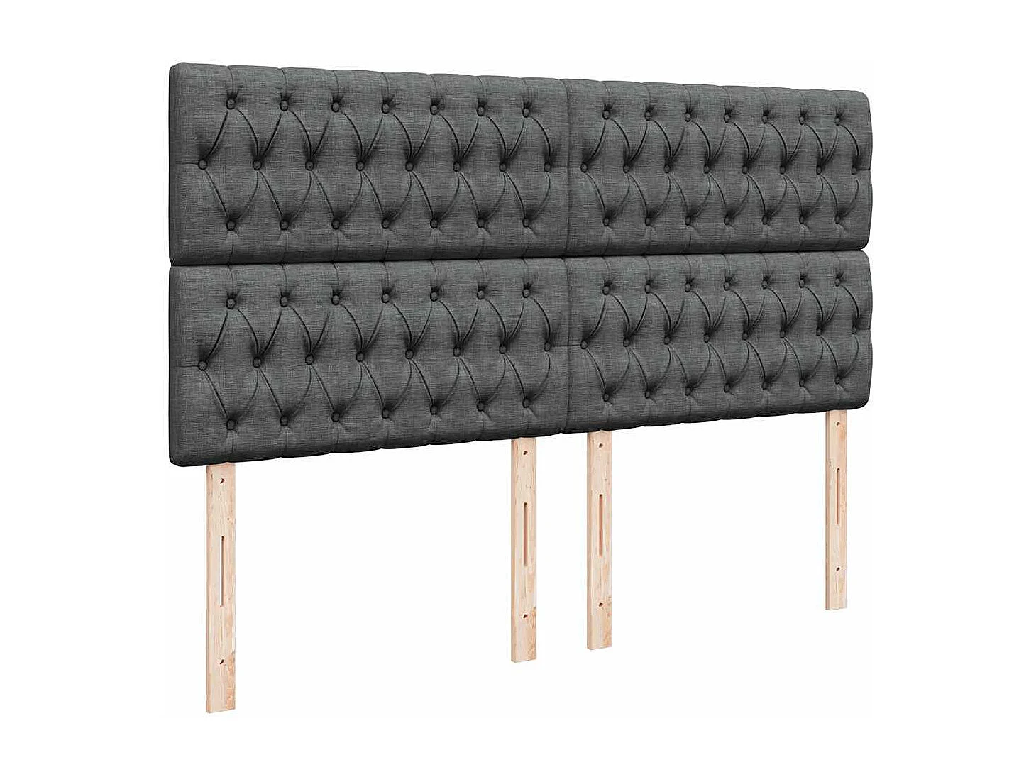 Giroletto a Molle con Materasso Grigio Scuro 200x200 cm Tessuto