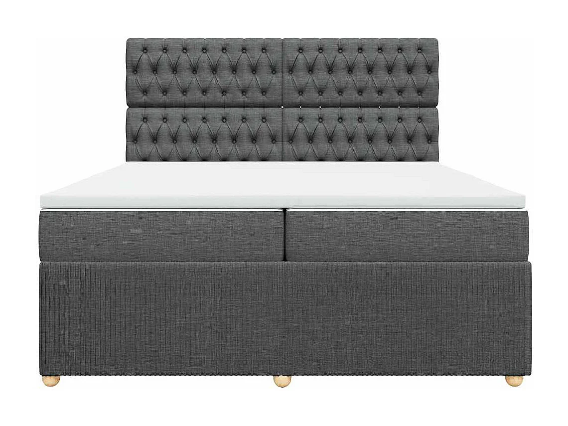 Boxspring met matras stof donkergrijs 200x200 cm