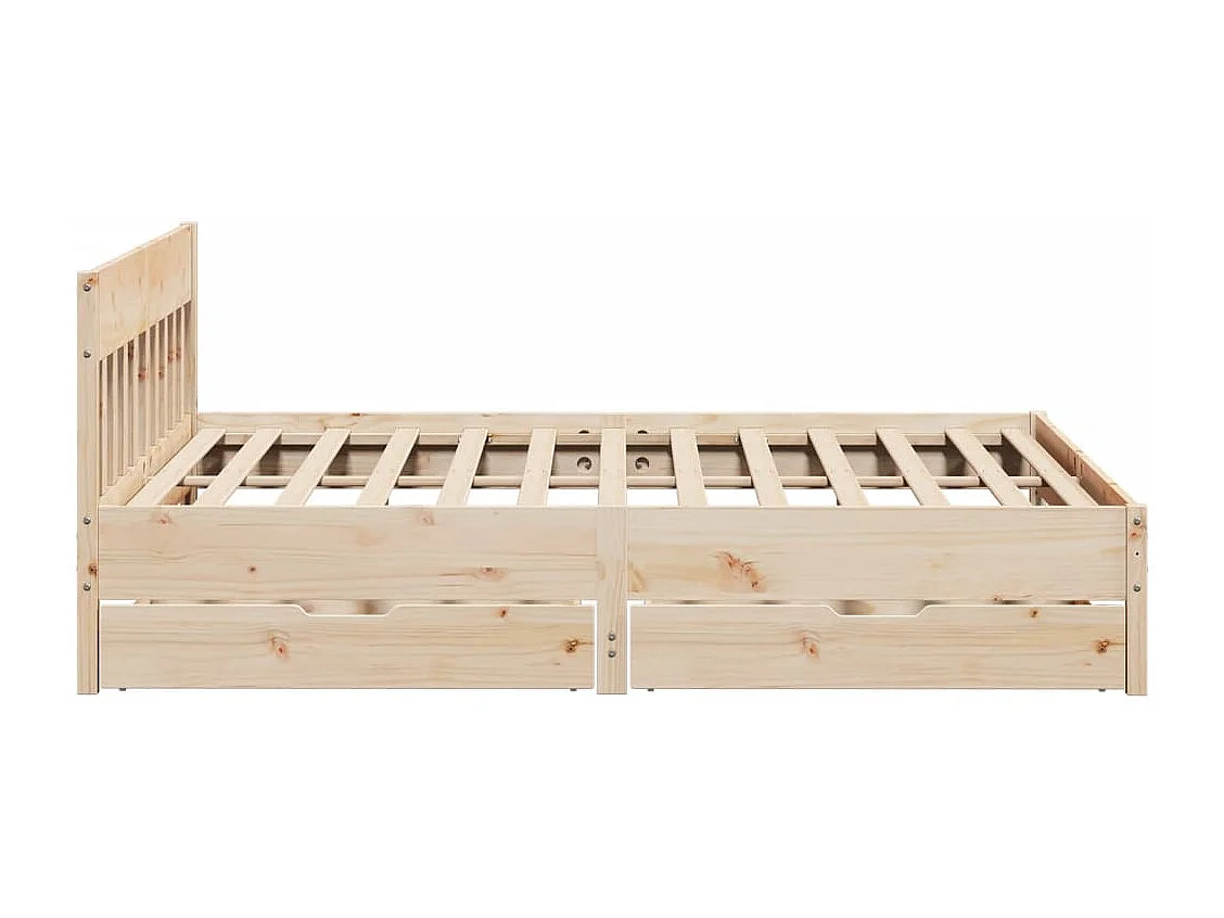 Letto senza Materasso 200x200 cm in Legno Massello di Pino