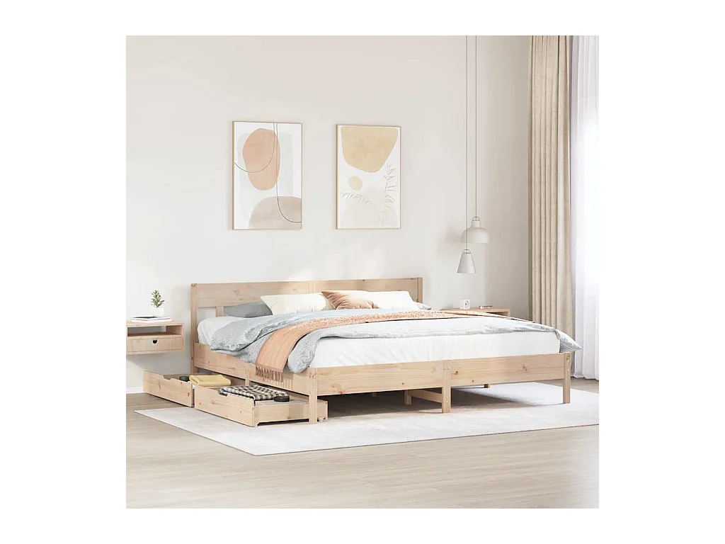 Cadre de lit sans matelas 200x200 cm bois massif de pin
