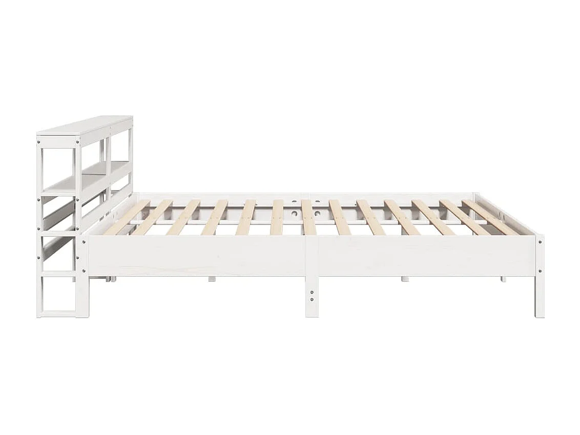 Giroletto senza Materasso Bianco 200x200 cm Legno Massello Pino