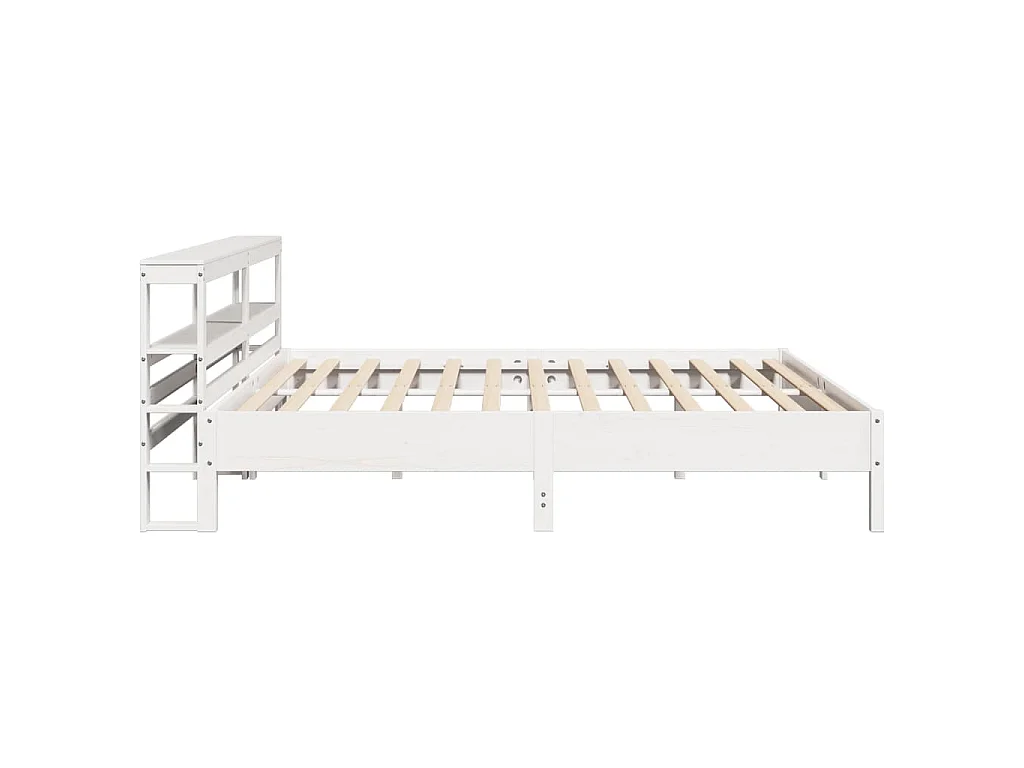 Bedframe zonder matras massief grenenhout wit 200x200 cm
