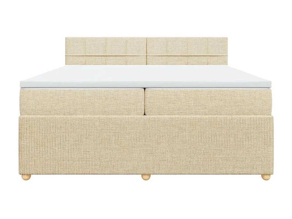 Boxspringbett mit Matratze Creme 200x200 cm Stoff