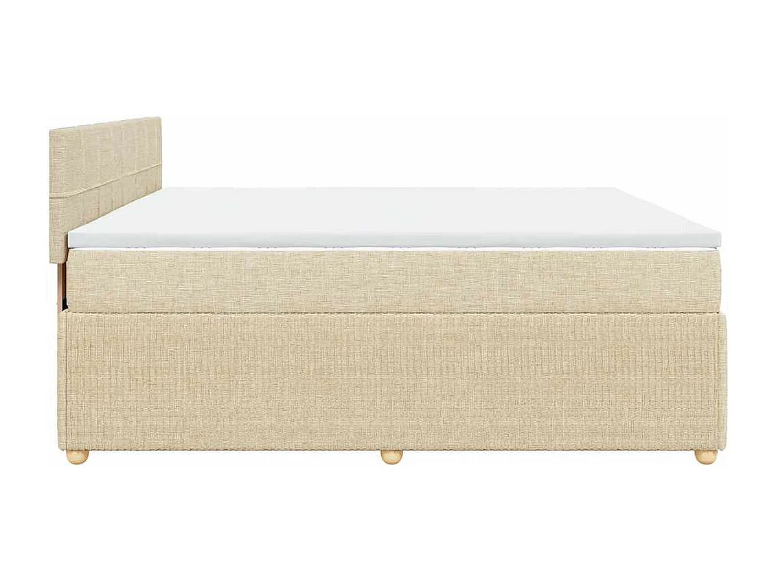 Boxspringbett mit Matratze Creme 200x200 cm Stoff