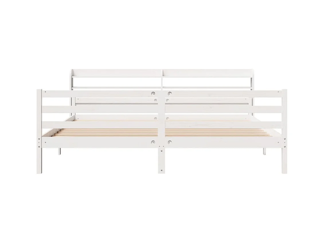 Bettgestell mit Kopfteil ohne Matratze Weiß 200x200 cm