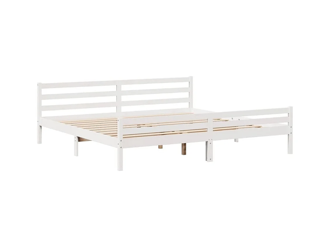 Bettgestell mit Kopfteil ohne Matratze Weiß 200x200 cm