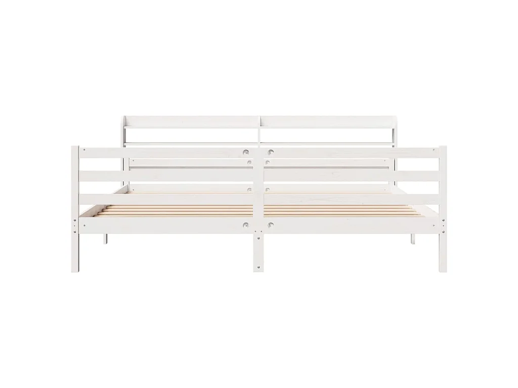 Estrutura de cama c/ cabeceira sem colchão 200x200 cm branco