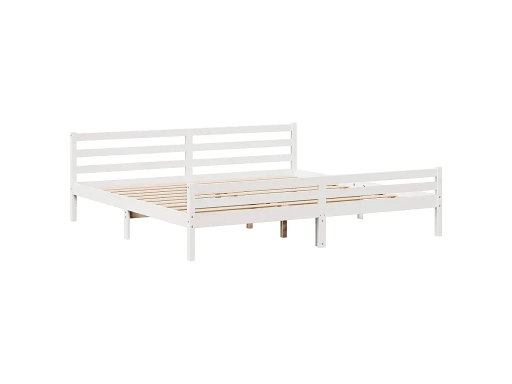Estrutura de cama c/ cabeceira sem colchão 200x200 cm branco