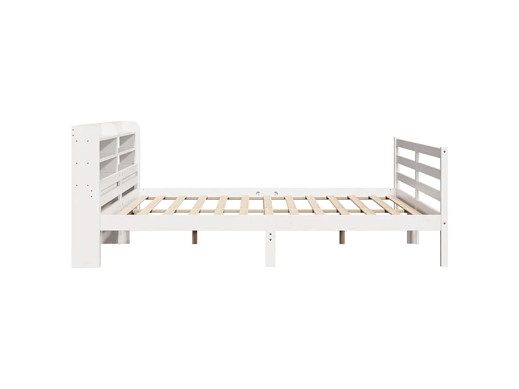 Estrutura de cama c/ cabeceira sem colchão 200x200 cm branco