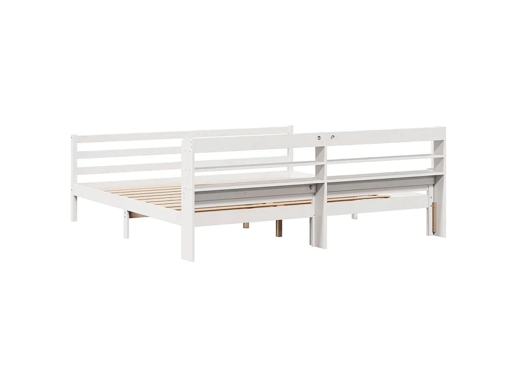 Estrutura de cama c/ cabeceira sem colchão 200x200 cm branco