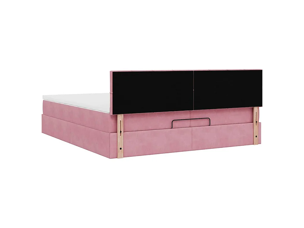 Ottoman bed met matrassen en LED's 200x200cm fluweel roze
