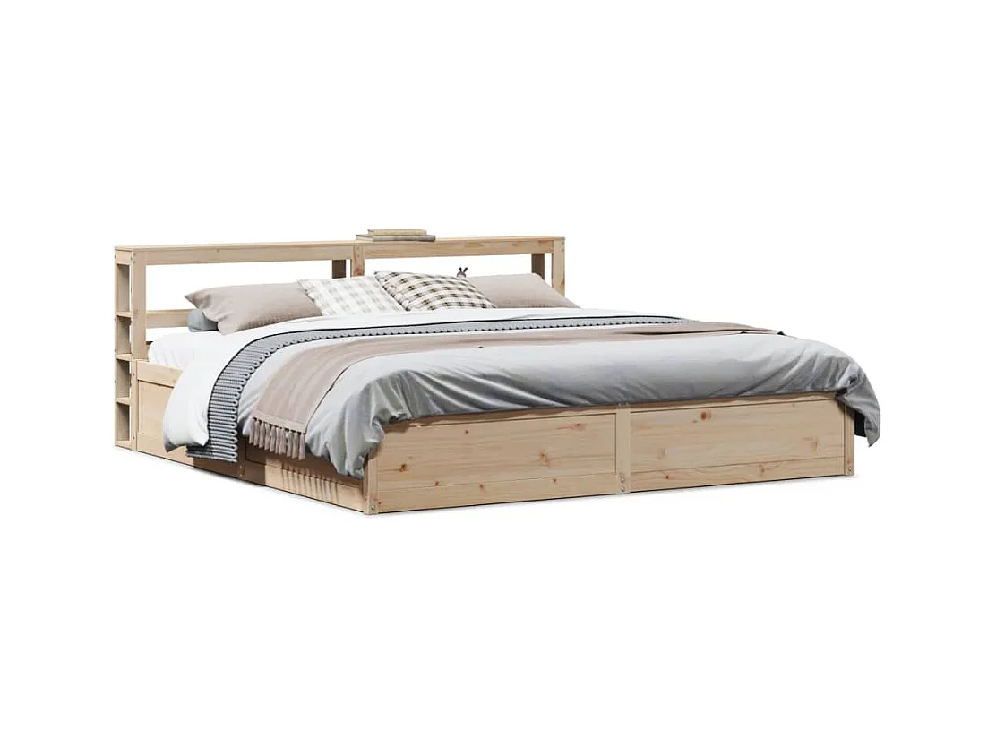 Cadre de lit avec tête de lit 200x200 cm Bois de pin massif