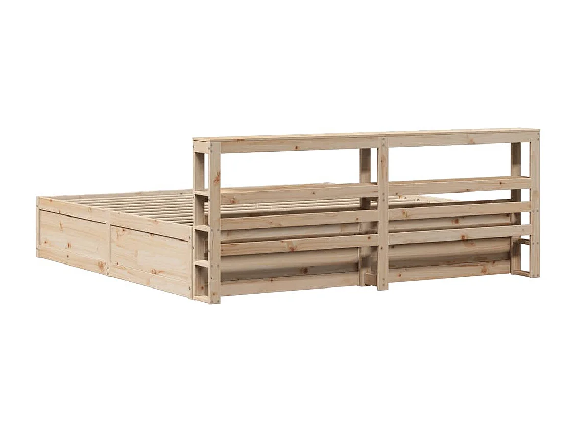 Cadre de lit avec tête de lit 200x200 cm Bois de pin massif