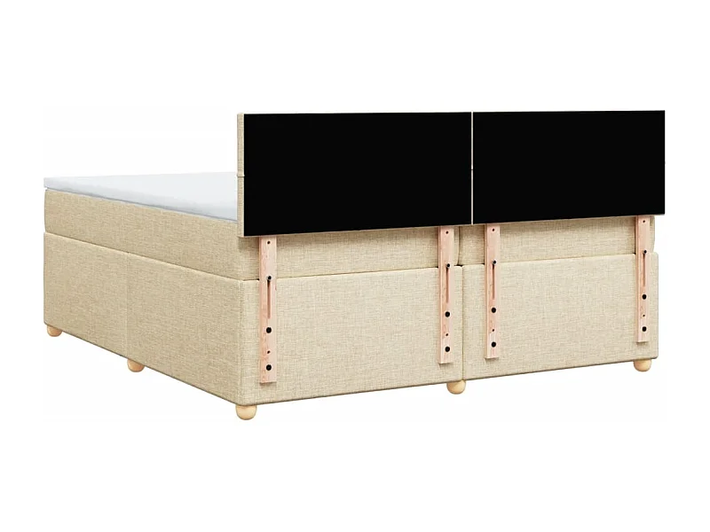 Boxspringbett mit Matratze Creme 200x200 cm Stoff