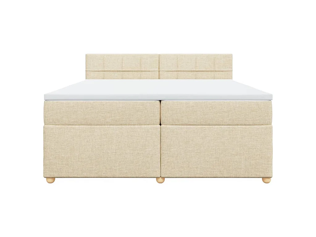Boxspring met matras stof crèmekleurig 200x200 cm