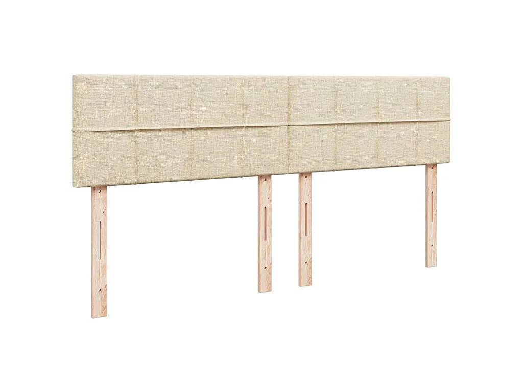 Boxspring met matras stof crèmekleurig 200x200 cm