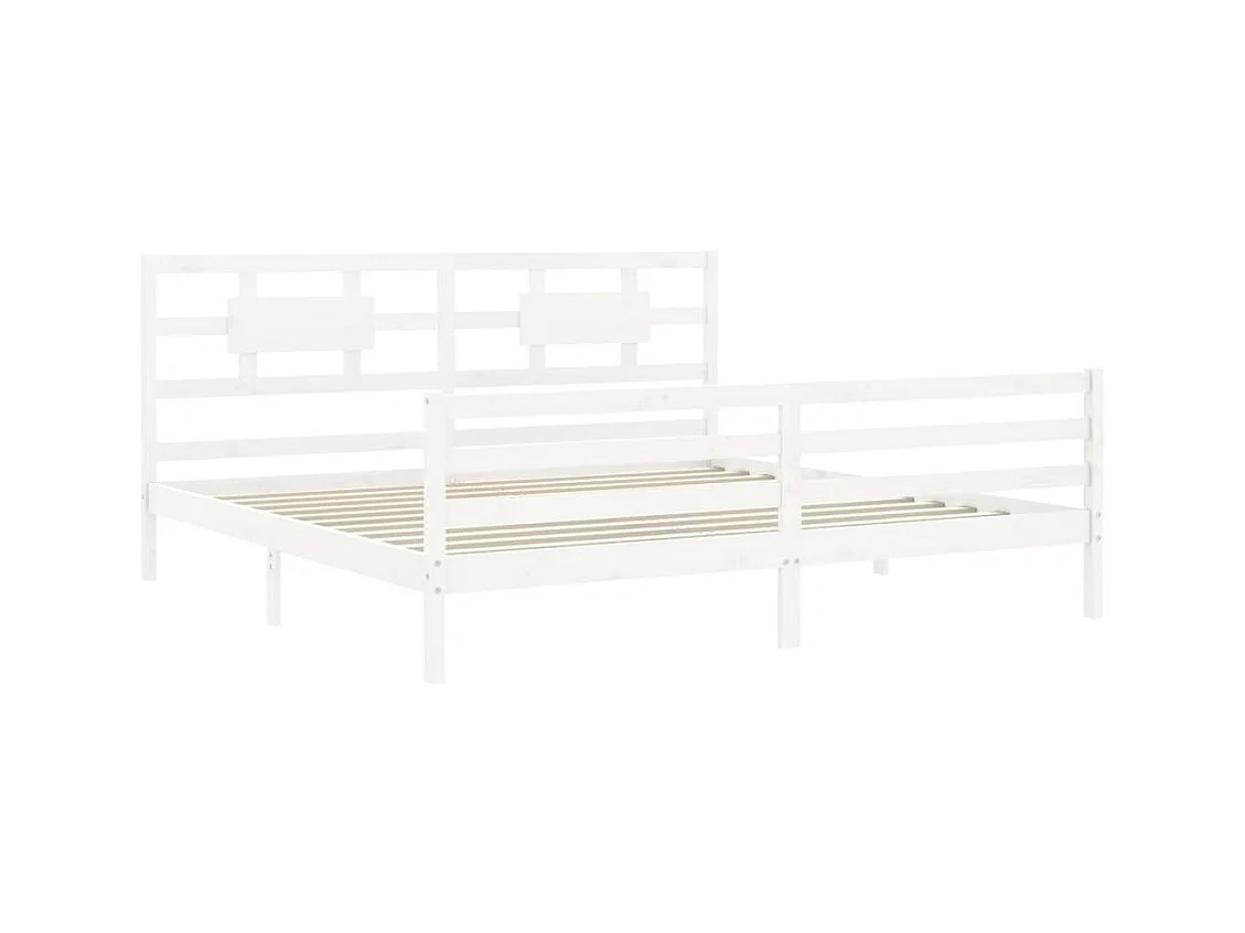 Cadre de lit sans matelas blanc 200x200 cm bois massif
