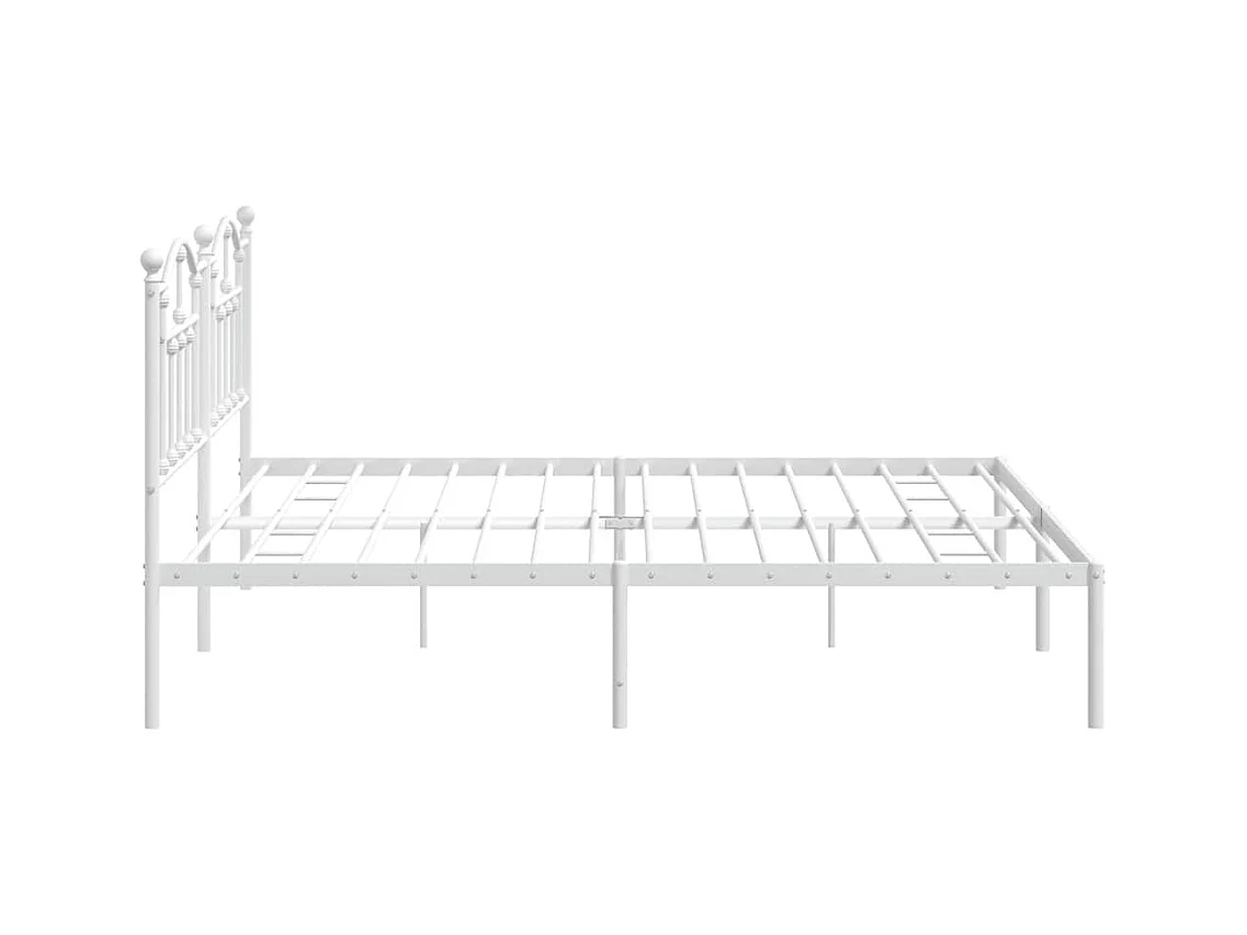 Bettgestell mit Kopfteil Metall Weiß 193x203 cm