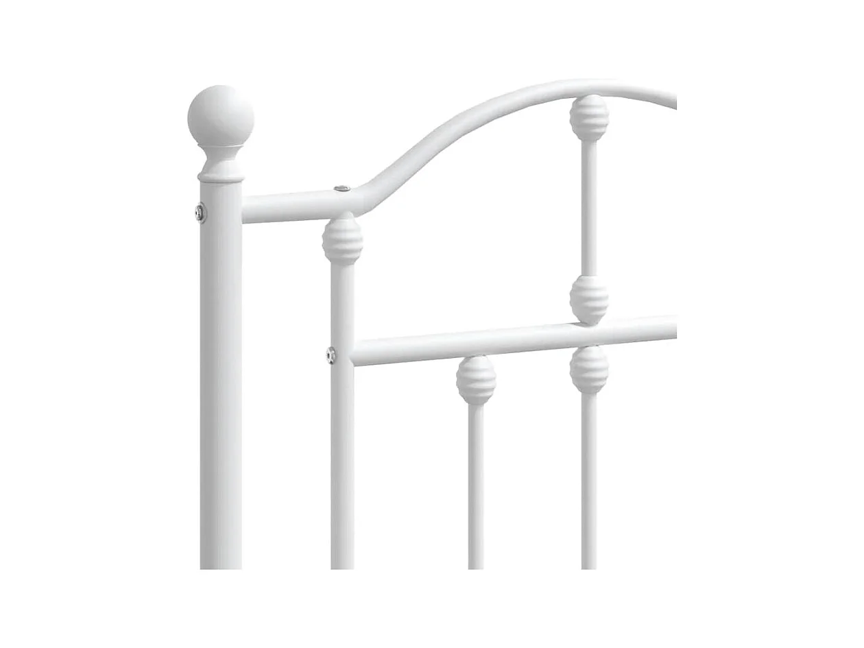 Bedframe met hoofdbord metaal wit 193x203 cm
