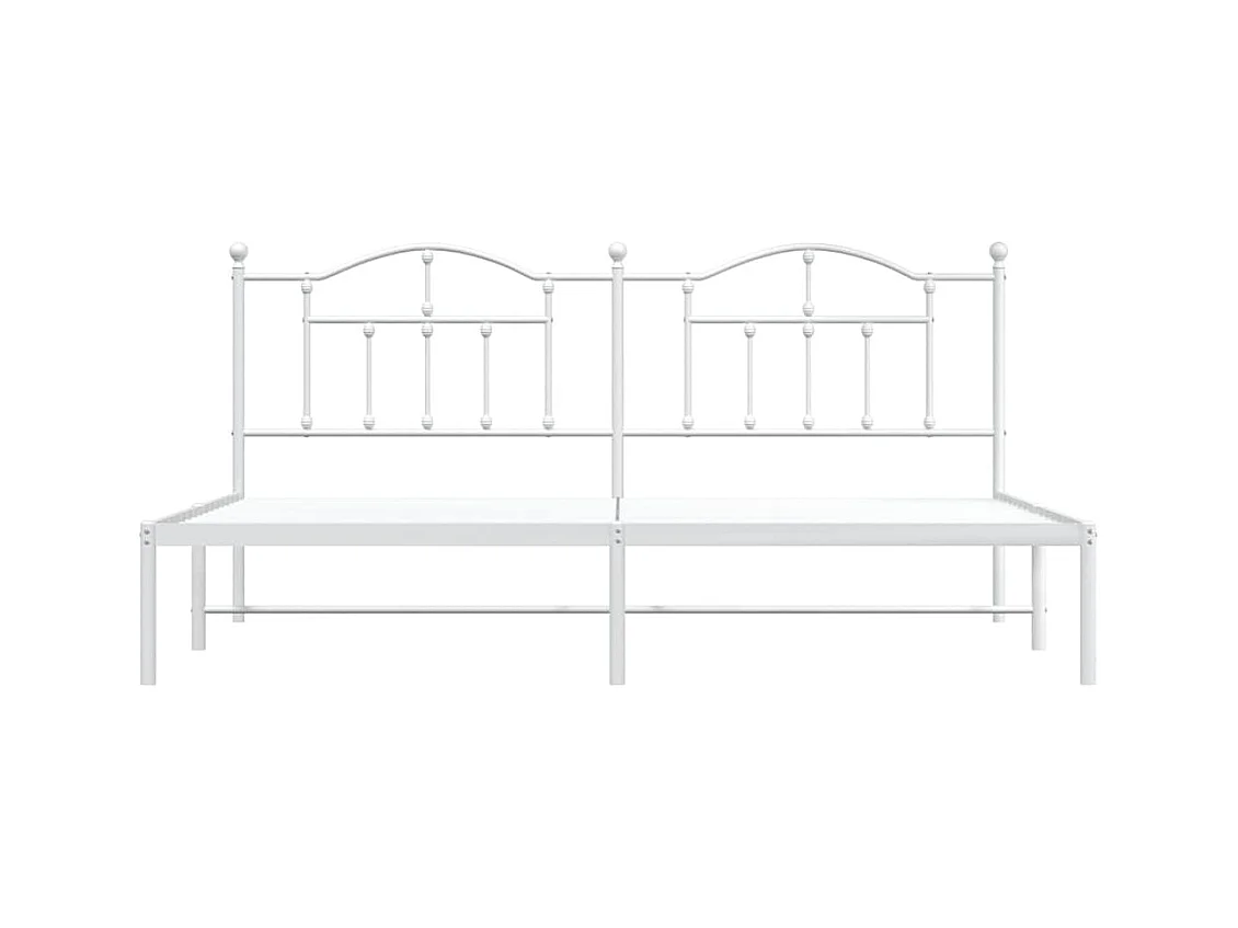 Bedframe met hoofdbord metaal wit 193x203 cm