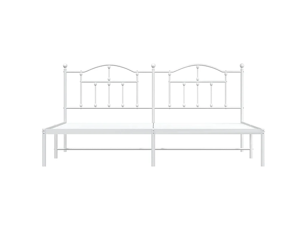 Cadre de lit métal sans matelas et tête de lit blanc 193x203 cm