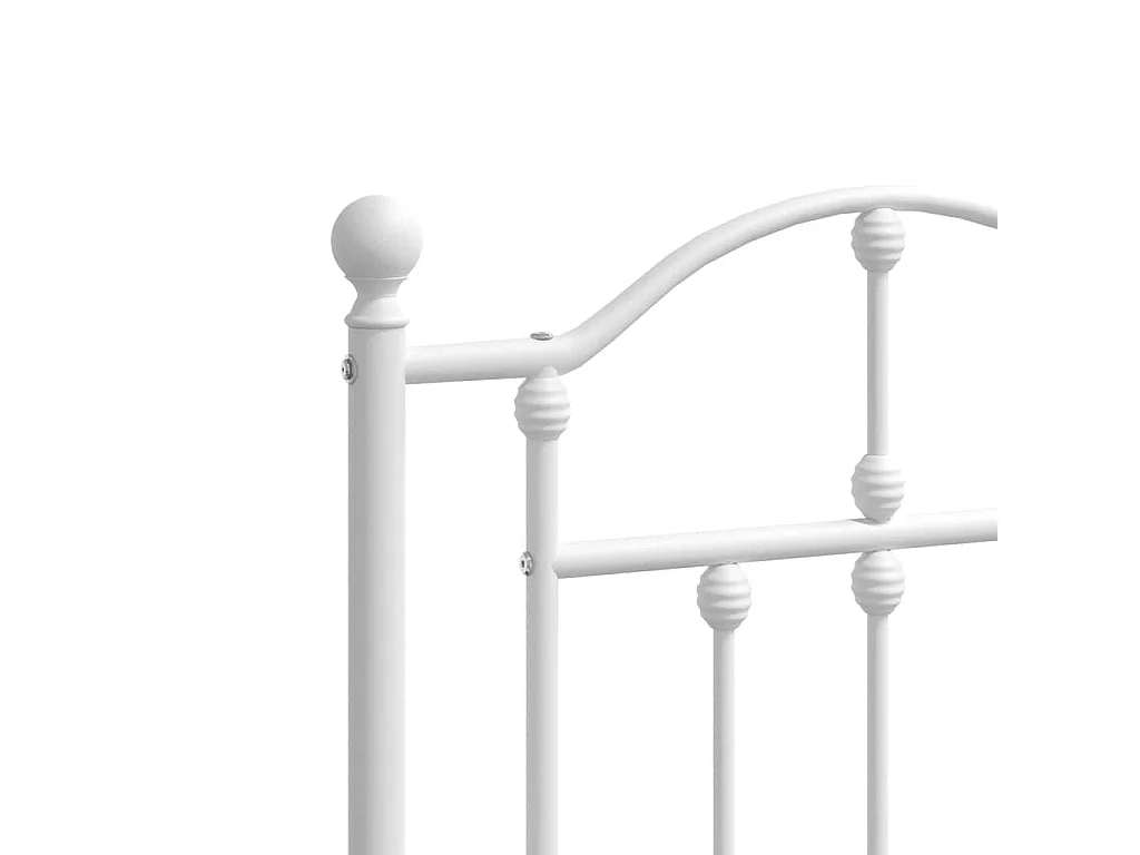 Cadre de lit métal sans matelas et tête de lit blanc 193x203 cm