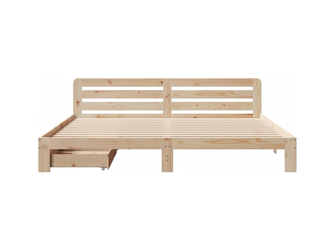 Giroletto senza Materasso 200x200 cm in Legno Massello di Pino