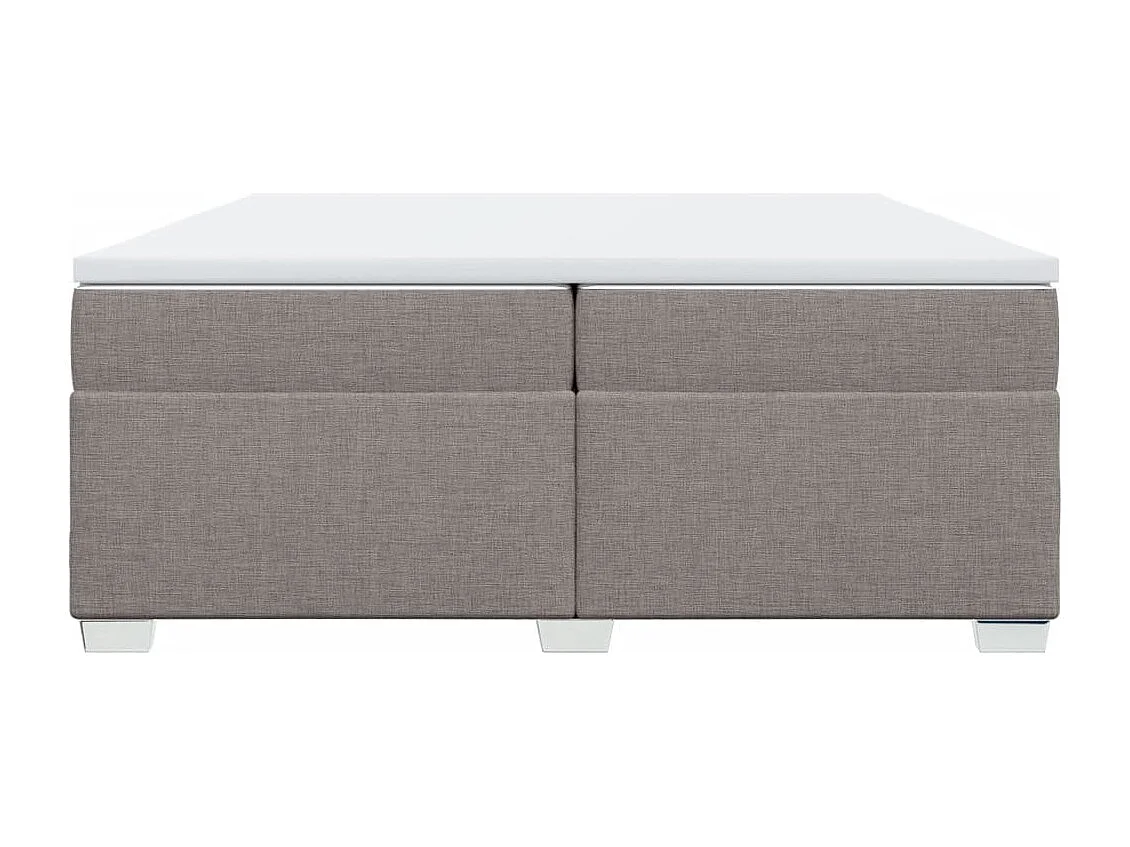 Cama com molas/colchão 200x200 cm tecido castanho-acinzentado