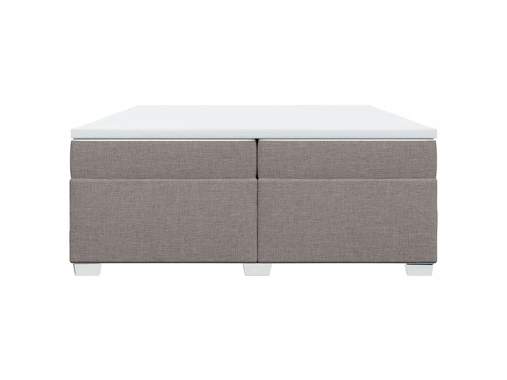 Cama com molas/colchão 200x200 cm tecido castanho-acinzentado