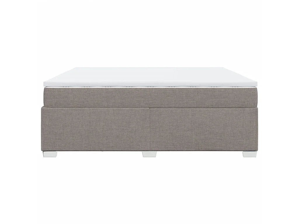 Cama com molas/colchão 200x200 cm tecido castanho-acinzentado