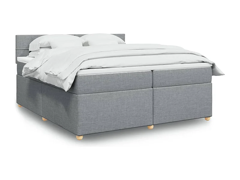 Boxspring met matras stof lichtgrijs 200x200 cm
